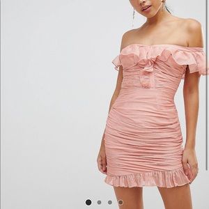 Jetset Diaries pink ruched mini dress